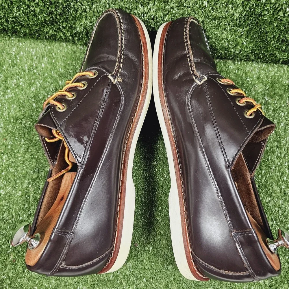 G.H. Bass & Co Hampden Dark Brown Leather Casual Boat Shoes Mens Size 12 D